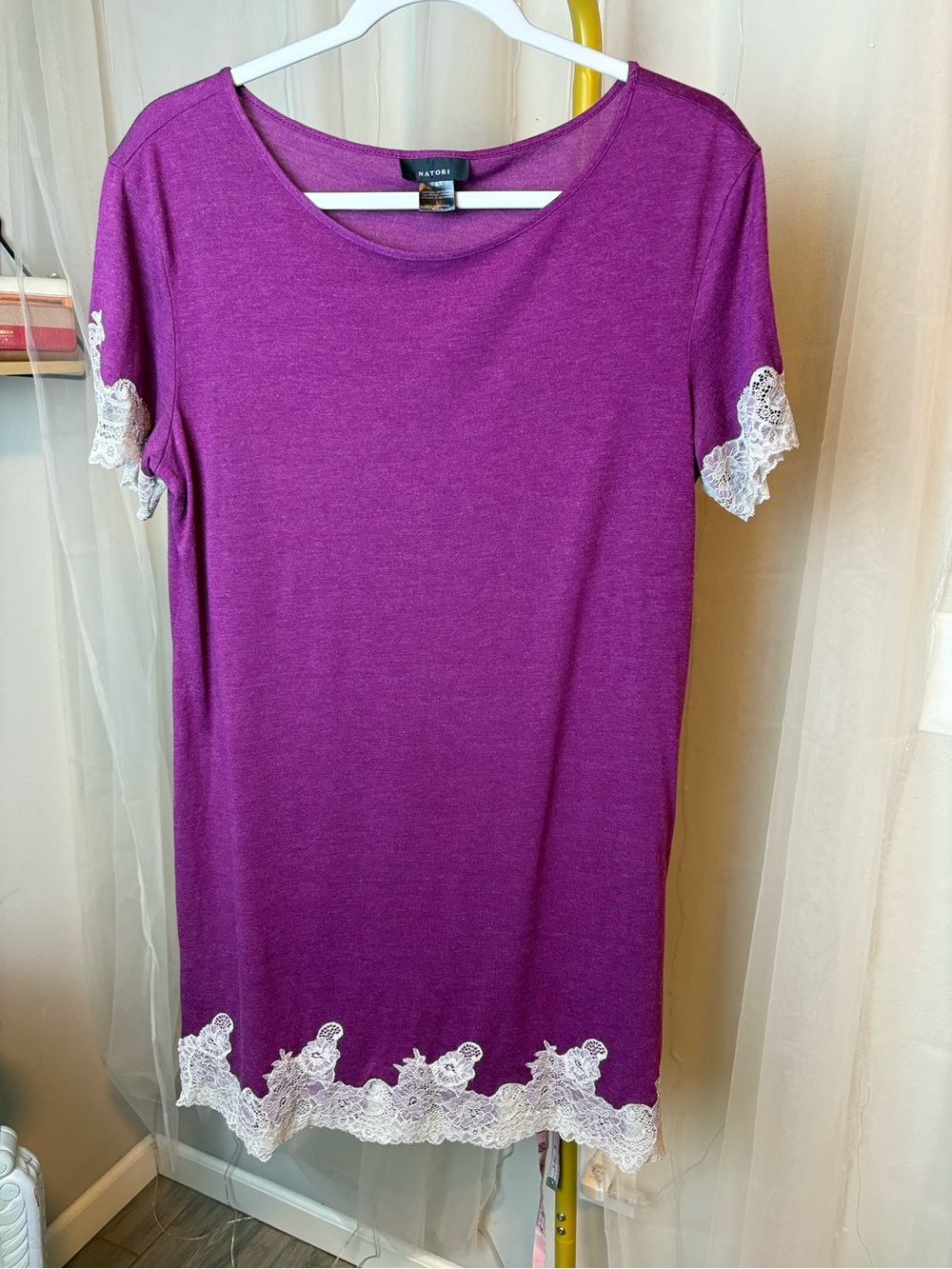Natori Luxe Shangri-La TENCEL Short
Sleeve Sleepshirt Purple Size Large
